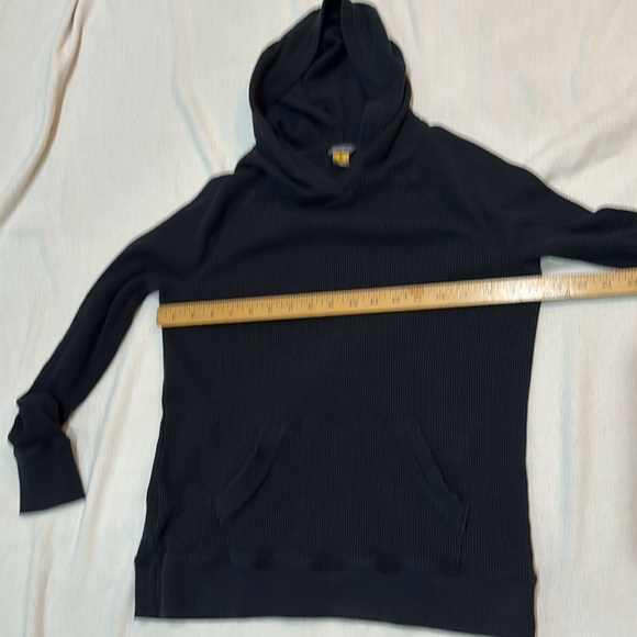 Eddie Bauer Waffle-Knit Hoodie  Black  (S) - Picture 1 of 6